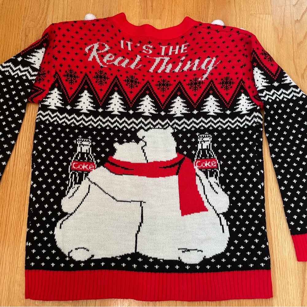 Coca Cola bear Classic Cardigan Sweater size small